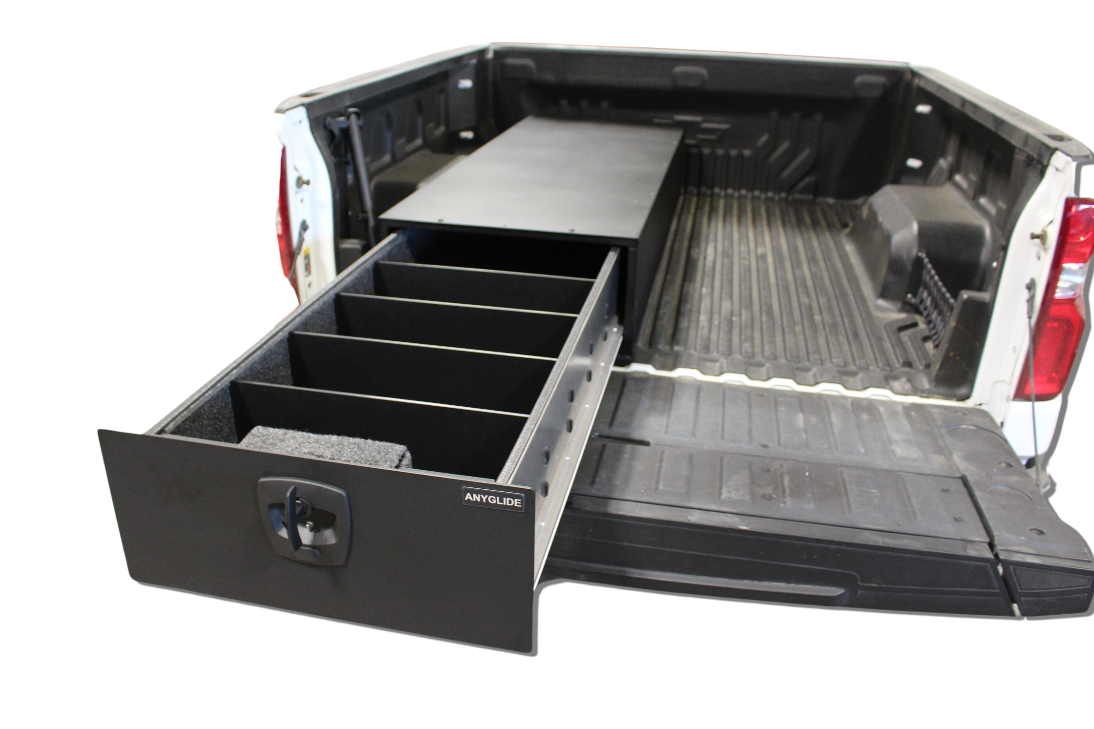 Compact Truck Bed Organizer, 1/4 Ton Truck Bed Storage Solution - AnyGlide
