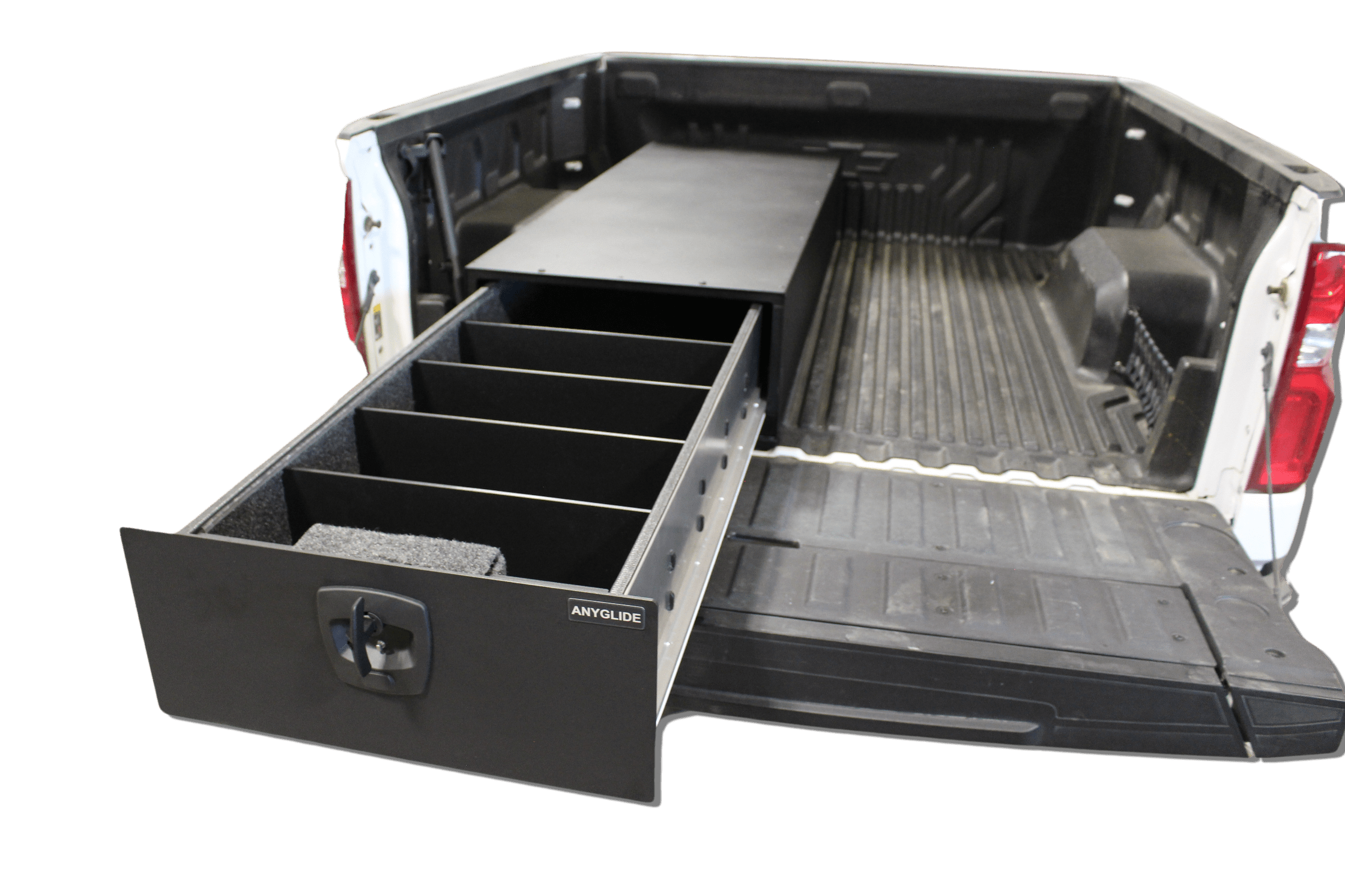 Compact Truck Bed Organizer, 1/4 Ton Truck Bed Storage Solution - AnyGlide