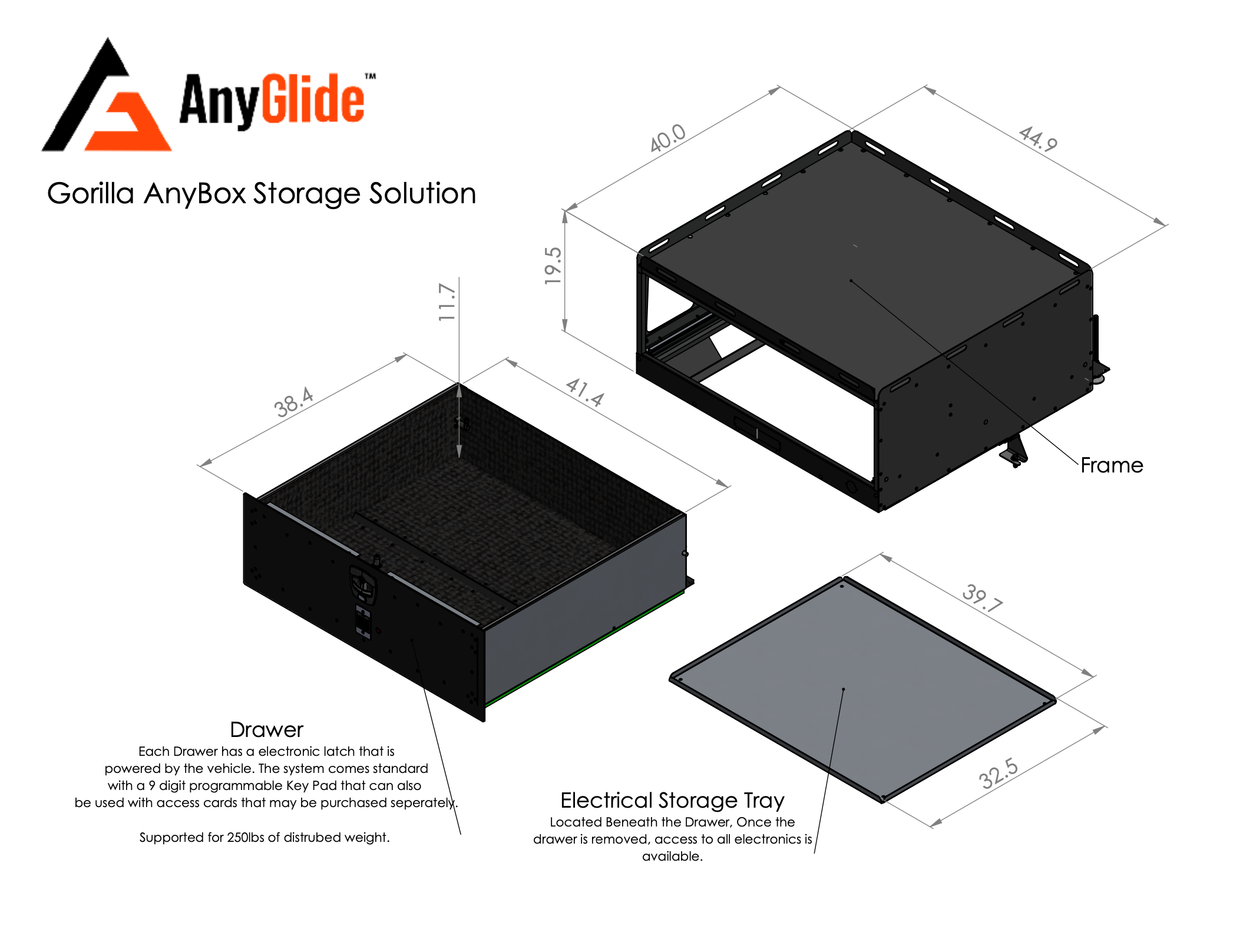Gorilla AnyGlide Storage Box for Chevy Tahoe