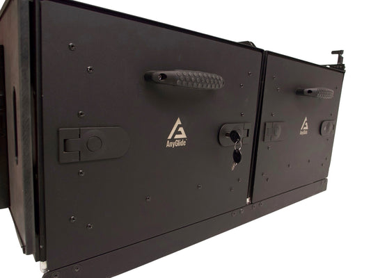 Connect two AnyGlide Truck Storage Boxes together to maximize your truck cargo storage space
